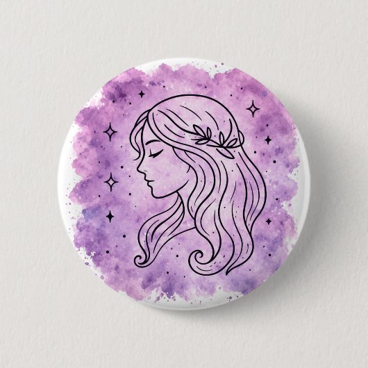 Maagd teken ronde button 5,7 cm (Voorkant)