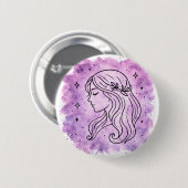 Maagd teken ronde button 5,7 cm (Voorkant /achterkant)