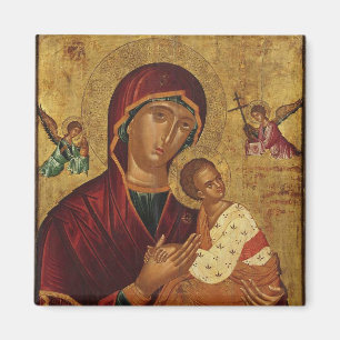 Maagd van de Passie Theotokos Christus Kind Icoon Magneet
