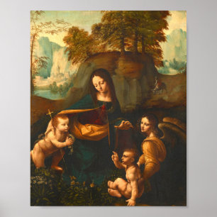 Maagd van de Rocks door Leonardo da Vinci Poster