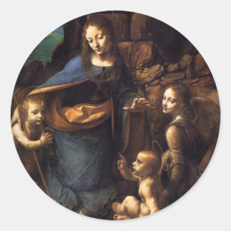 Maagd van de Rocks Ronde Sticker