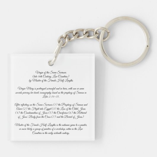 Maagd van de Zeven Smarten Sleutelhanger (Achterkant)