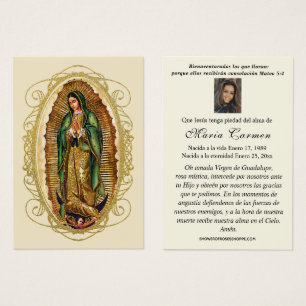 Maagd van Mexico Guadalupe Spaanse Gebedsdienst bi Visitekaartje