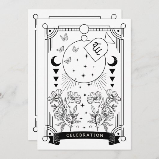 Maagd Verjaardag Viering Uitnodiging (Voorkant / Achterkant)