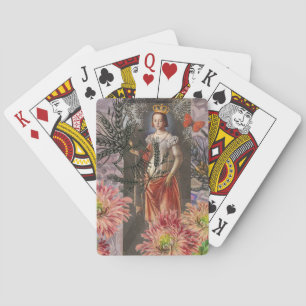 Maagd Vrouw Portret Antiek Kleurig Rijke Pokerkaarten