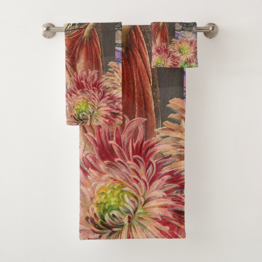 Maagd Vrouw Portret Antiek Kleurrijke Rijk Bad Handdoek (Insitu)