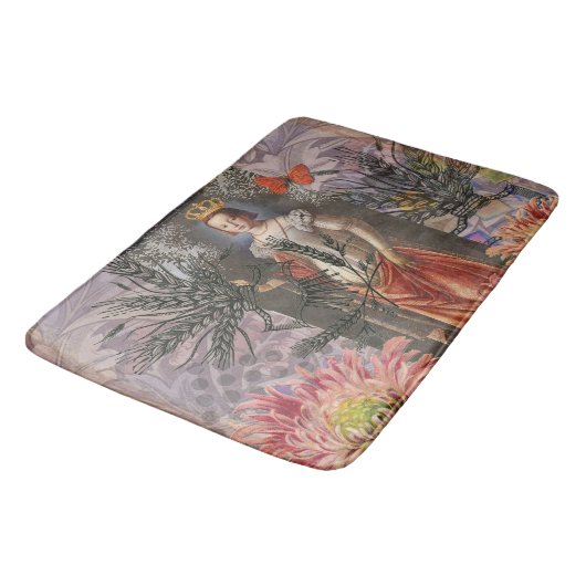 Maagd Vrouw Portret Antiek Kleurrijke Rijk Badmat (Gekanteld)