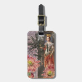 Maagd Vrouw Portret Antiek Kleurrijke Rijk Bagagelabel (Voorkant verticaal)