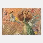 Maagd Vrouw Portret Antiek Kleurrijke Rijk Inpakpapier Vel (Voorkant 2)