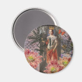 Maagd Vrouw Portret Antiek Kleurrijke Rijk Magneet (Voorkant / Achterkant)