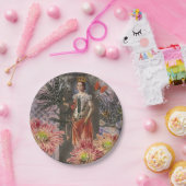 Maagd Vrouw Portret Antiek Kleurrijke Rijk Papieren Bordje (Feest)