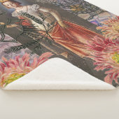 Maagd Vrouw Portret Antiek Kleurrijke Rijk Sherpa Deken (3/4)