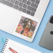 Maagd Vrouw Portret Antiek Kleurrijke Rijk Sticker (Laptop met iPhone)