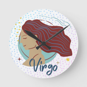 Maagd Vrouw Zodiac Modern  Ronde Klok