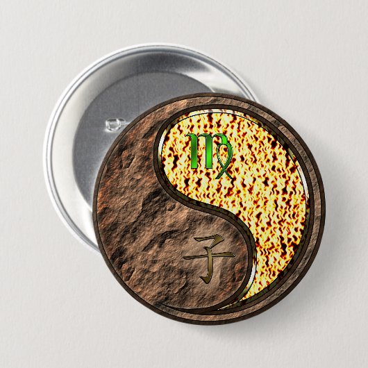 Maagd & Vuur Rat Ronde Button 7,6 Cm (Voorkant /achterkant)