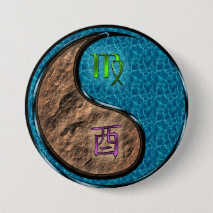 Maagd & Water Haan Ronde Button 7,6 Cm