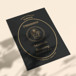Maagd Zodiac Gouden Apothekerslabel Persoonlijk Briefkaart