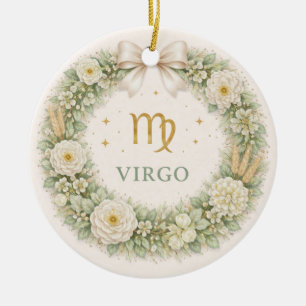 Maagd Zodiac Kerst Ornament – Winter Bloemstuk Wr