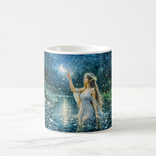 Maagd Zodiac met maanverlichte maagd die een gloei Koffiemok