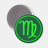 Maagd Zodiac Symbool Groen Contrast Magneet (Voorkant / Achterkant)