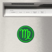 Maagd Zodiac Symbool Groen Contrast Magneet (Insitu (Vaatwasser))