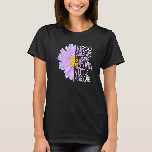 Maagd Zodiac Verjaardagsbloem Daisy Aster Schattig T-shirt (Voorkant)