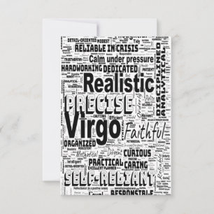 Maagd Zodiac Woordwolk Inspiratie Wenskaart Kaart