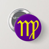 MAAGD, ZODIAKTEKEN RONDE BUTTON 5,7 CM (Voorkant /achterkant)