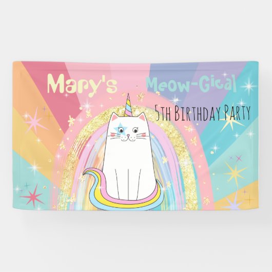 Maagdagavond kind van Caticorn Spandoek (Horizontaal)