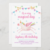 Maagdagavond Unicorn Invitatie Kaart (Voorkant / Achterkant)