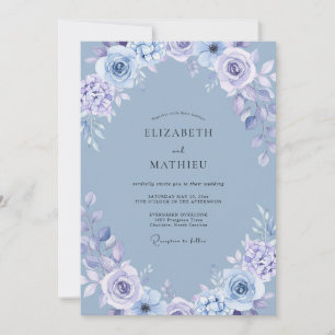 Maagdelijk serene botanische bruiloft kaart