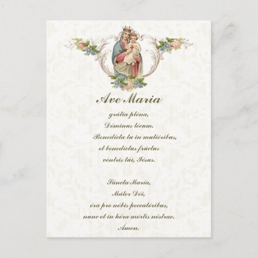 Maagdenbloem Mary Jesus Latijn  Briefkaart (Voorkant)