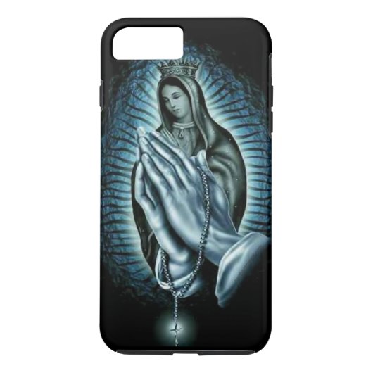 Maagdenbloem Mary Paars Prayer Rosary Case-Mate iPhone Case (Achterkant)