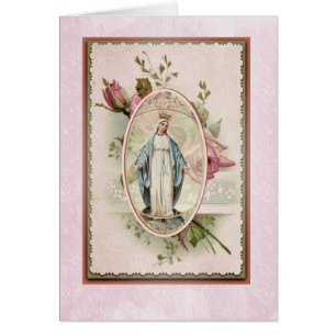 Maagdenbloem Mary Pink Roses Religioius