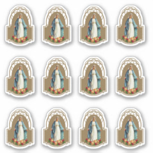 Maagdenbloem Mary Religieuze Rozen Vinyl Sticker