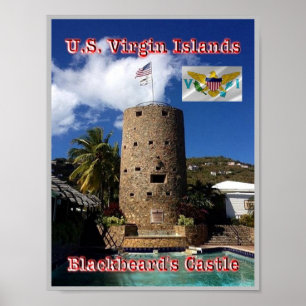 Maagdeneilanden - Castle van Blackbeard - Poster