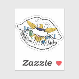 Maagdeneilanden Maagdeneiland Lipstick Liefde Vlag Sticker