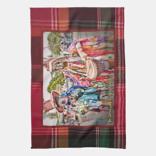 Maagdeneilanden Masqueraders St. Croix USVI Madras Theedoek (Verticaal)