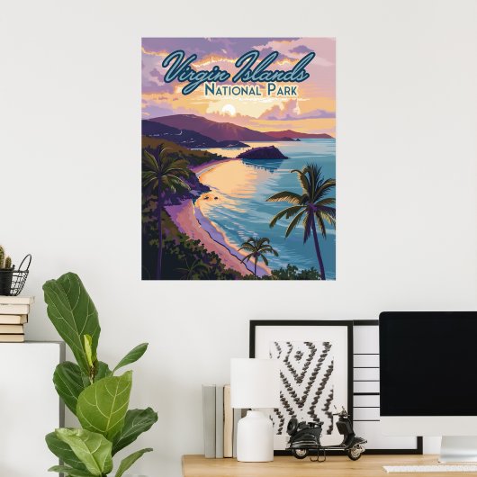 Maagdeneilanden Nationaal Park Beach St John Poster (Thuiskantoor)