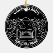 Maagdeneilanden Nationaal Park Monoline Keramisch Ornament (Achterkant)