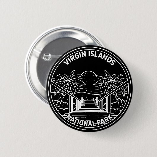 Maagdeneilanden Nationaal Park Monoline Ronde Button 5,7 Cm (Voorkant /achterkant)