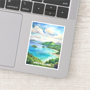 Maagdeneilanden National Park Waterverf Schilderij Sticker