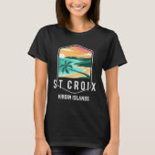 Maagdeneilanden Strand Zonsondergang Palmboom St C T-shirt (Voorkant)