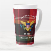 Maagdeneilanden vlag St. Croix Madras personaliser Latte Mok (Rechterhoek)