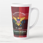Maagdeneilanden vlag St. Croix Madras personaliser Latte Mok (Rechts)