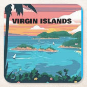  Maagdeneilanden, voeg tekst toe, Onderzetter (Voorkant)