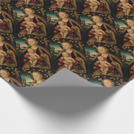 Maagdenkind onder Apple Tree Cranach Cadeaupapier (Hoek)