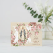 Maagdenmaagd Maria Rozen  Religieus Briefkaart (Staand voorkant)