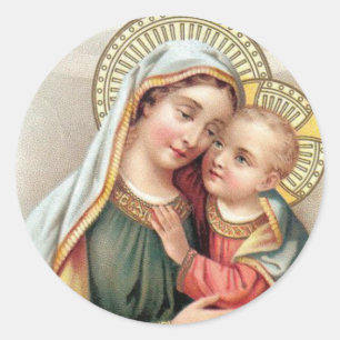 Maagdenmaagd Maria zonder Baby Jezus Ronde Sticker