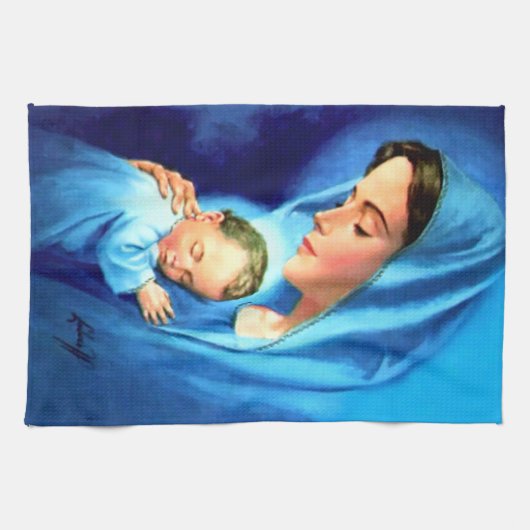 Maagdenmaagd Maria zonder Baby Jezus Theedoek (Horizontaal)